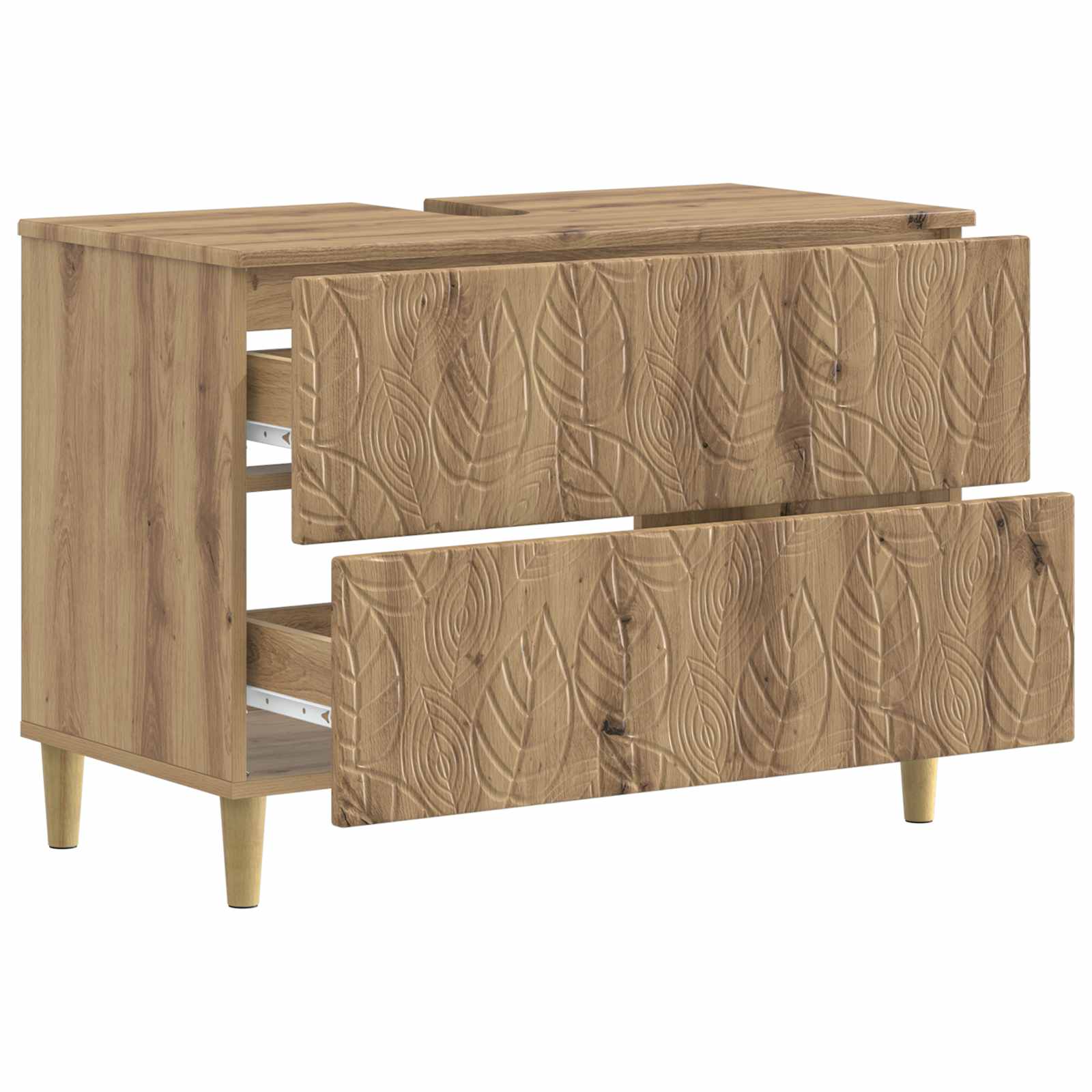 Badkamer wastafelkast DELFT Artisanaal eiken 82 x 41 x 59 cm