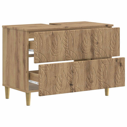Badkamer wastafelkast DELFT Artisanaal eiken 82 x 41 x 59 cm