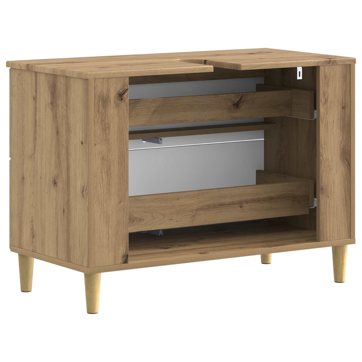 Badkamer wastafelkast DELFT Artisanaal eiken 82 x 41 x 59 cm