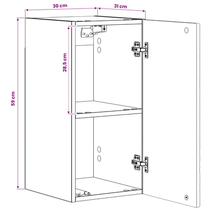 Badkamer wandkast DELFT Hoogglans Wit 30 x 31 x 59 cm