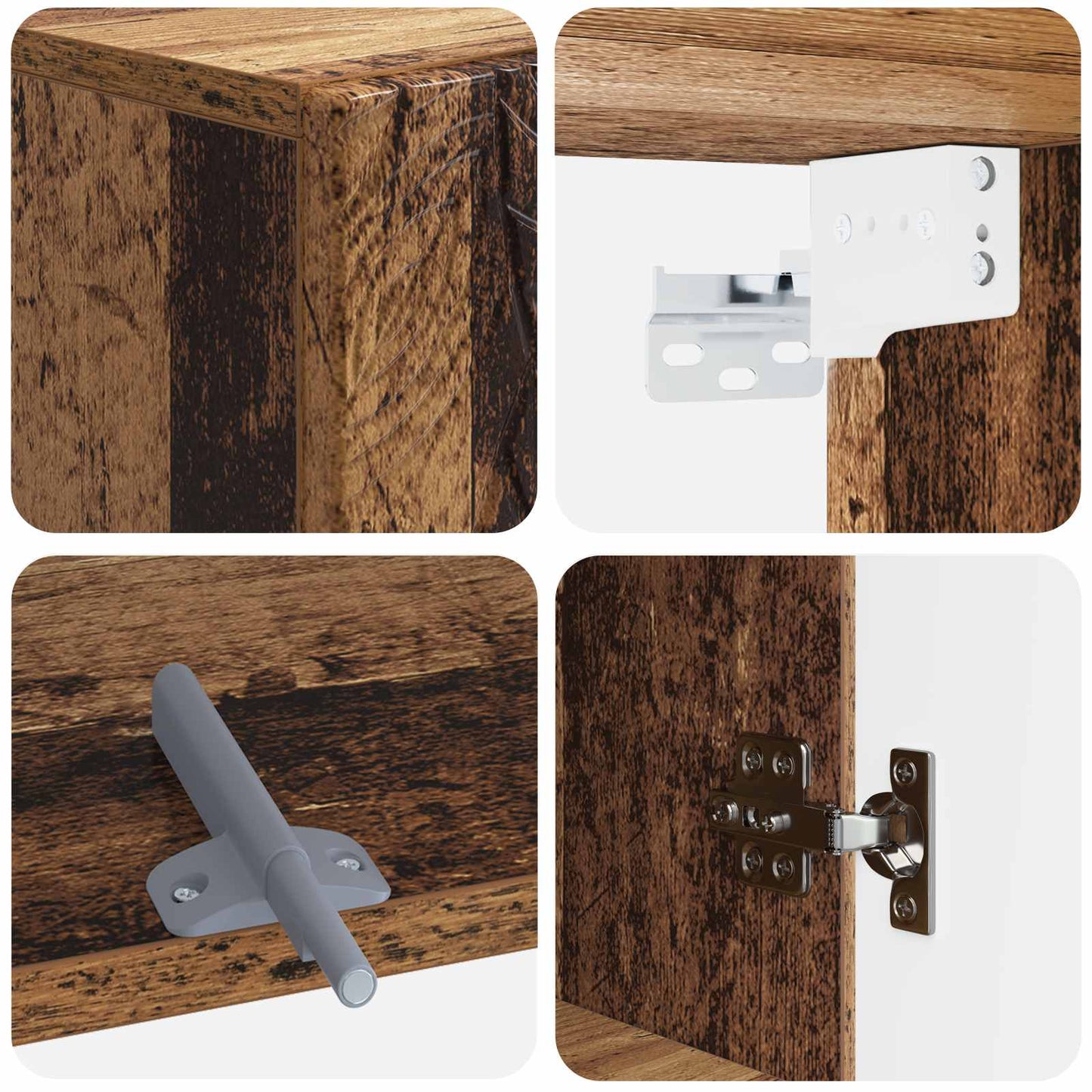 Badkamer wandkast DELFT Oud hout 30 x 31 x 59 cm Bewerkt hout