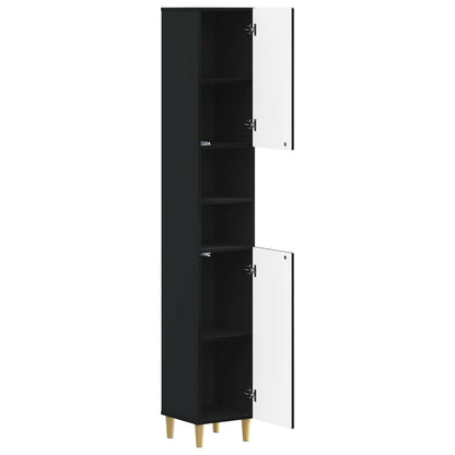 Badkamerkast met Open Plank DELFT Zwart 30 x 31 x 190 cm