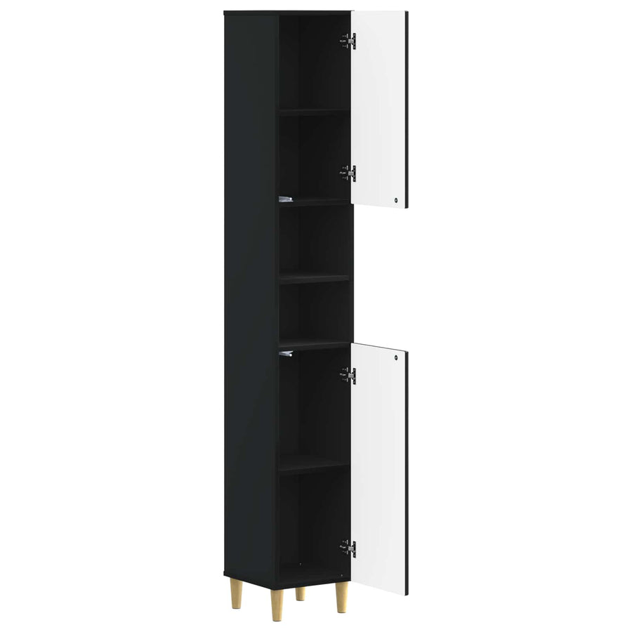 Badkamerkast met Open Plank DELFT Zwart 30 x 31 x 190 cm