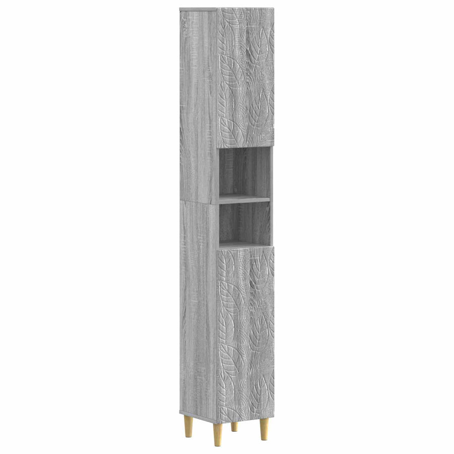Badkamerkast met Open Plank DELFT Grijs Sonoma 30 x 31 x 190 cm