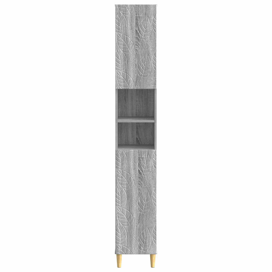 Badkamerkast met Open Plank DELFT Grijs Sonoma 30 x 31 x 190 cm