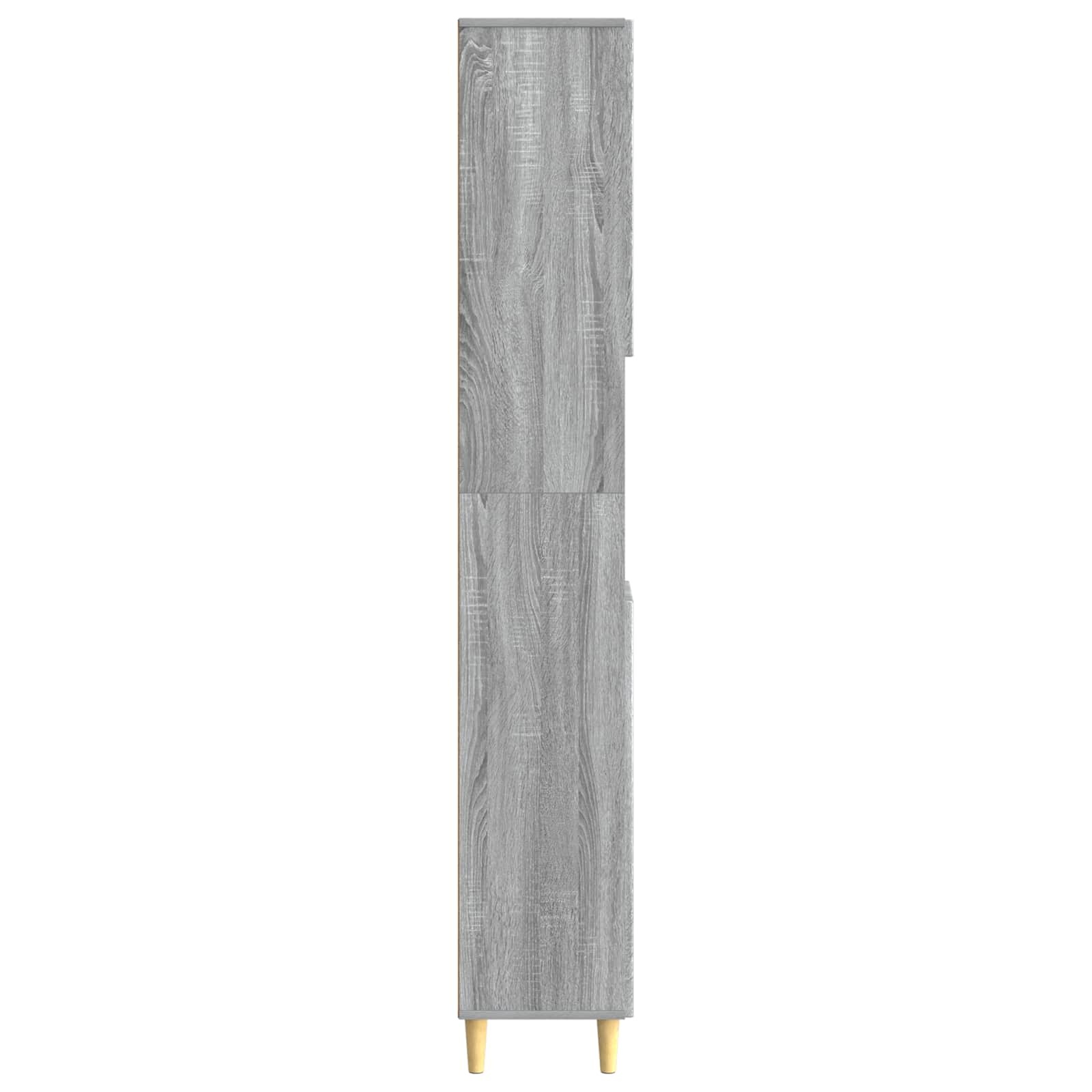 Badkamerkast met Open Plank DELFT Grijs Sonoma 30 x 31 x 190 cm