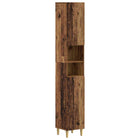 Badkamerkast 30x31x190 cm oud hout met open plank
