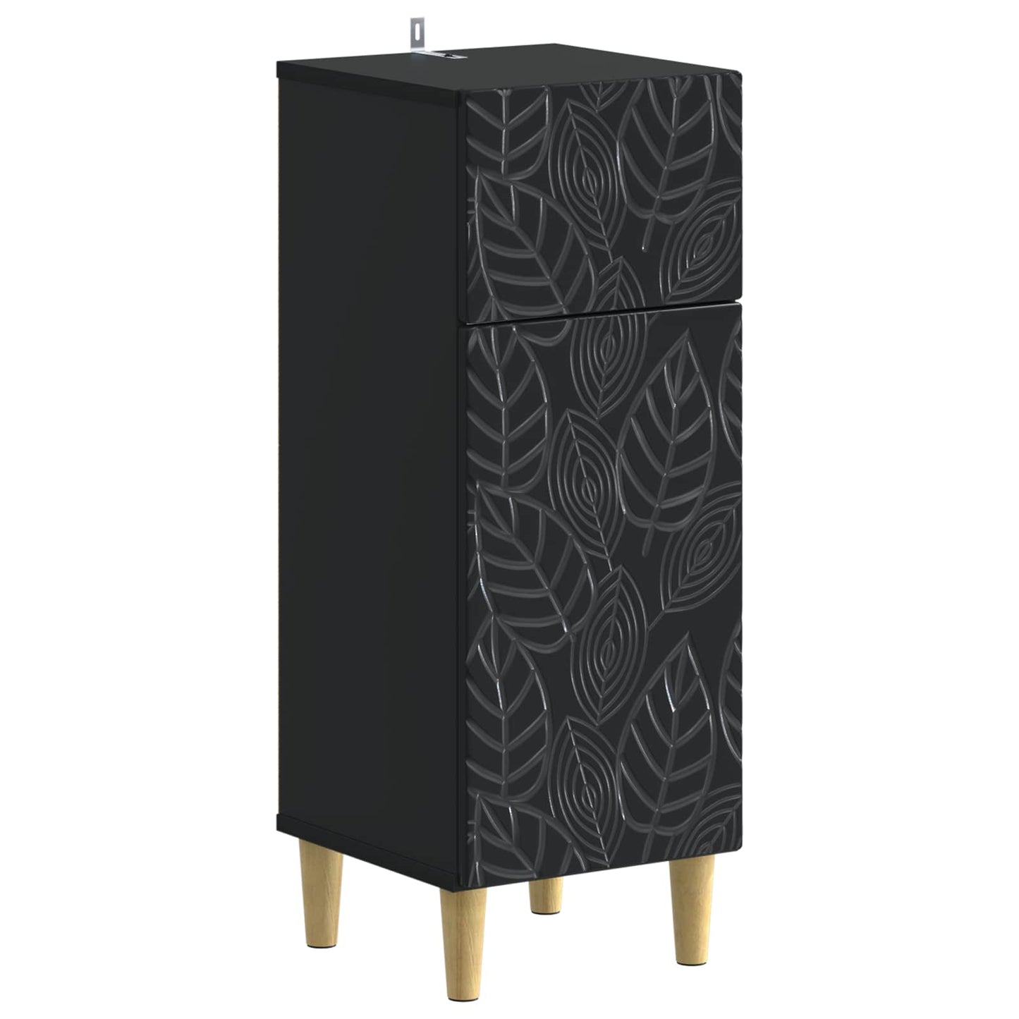 Badkamer Opbergkast DELFT Zwart 30 x 31 x 80 cm Bewerkt hout