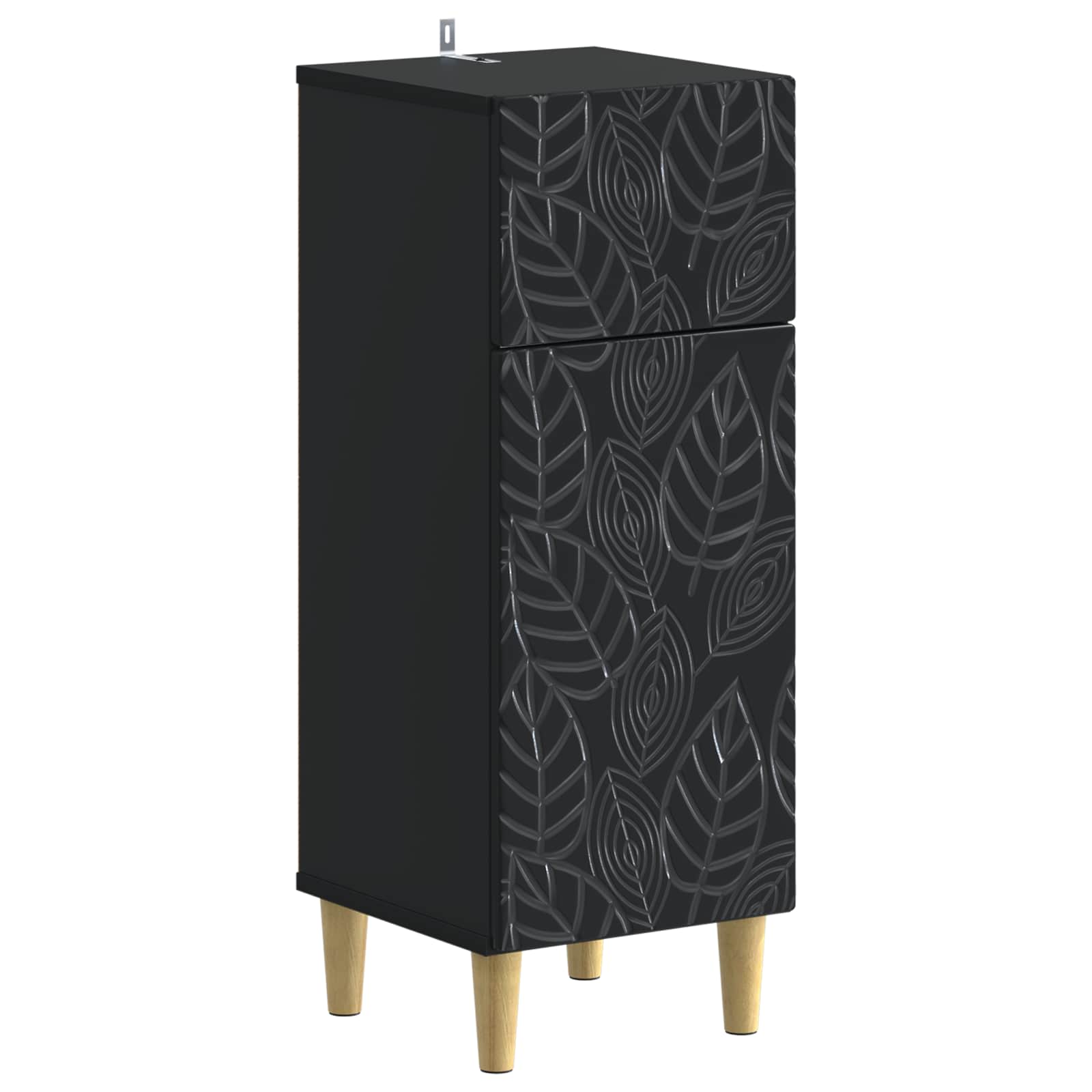 Badkamer Opbergkast DELFT Zwart 30 x 31 x 80 cm Bewerkt hout
