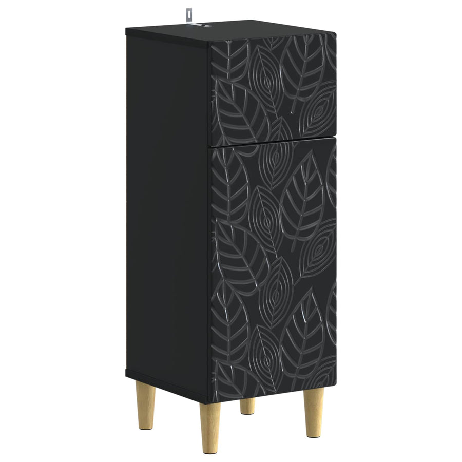 Badkamer Opbergkast DELFT Zwart 30 x 31 x 80 cm Bewerkt hout