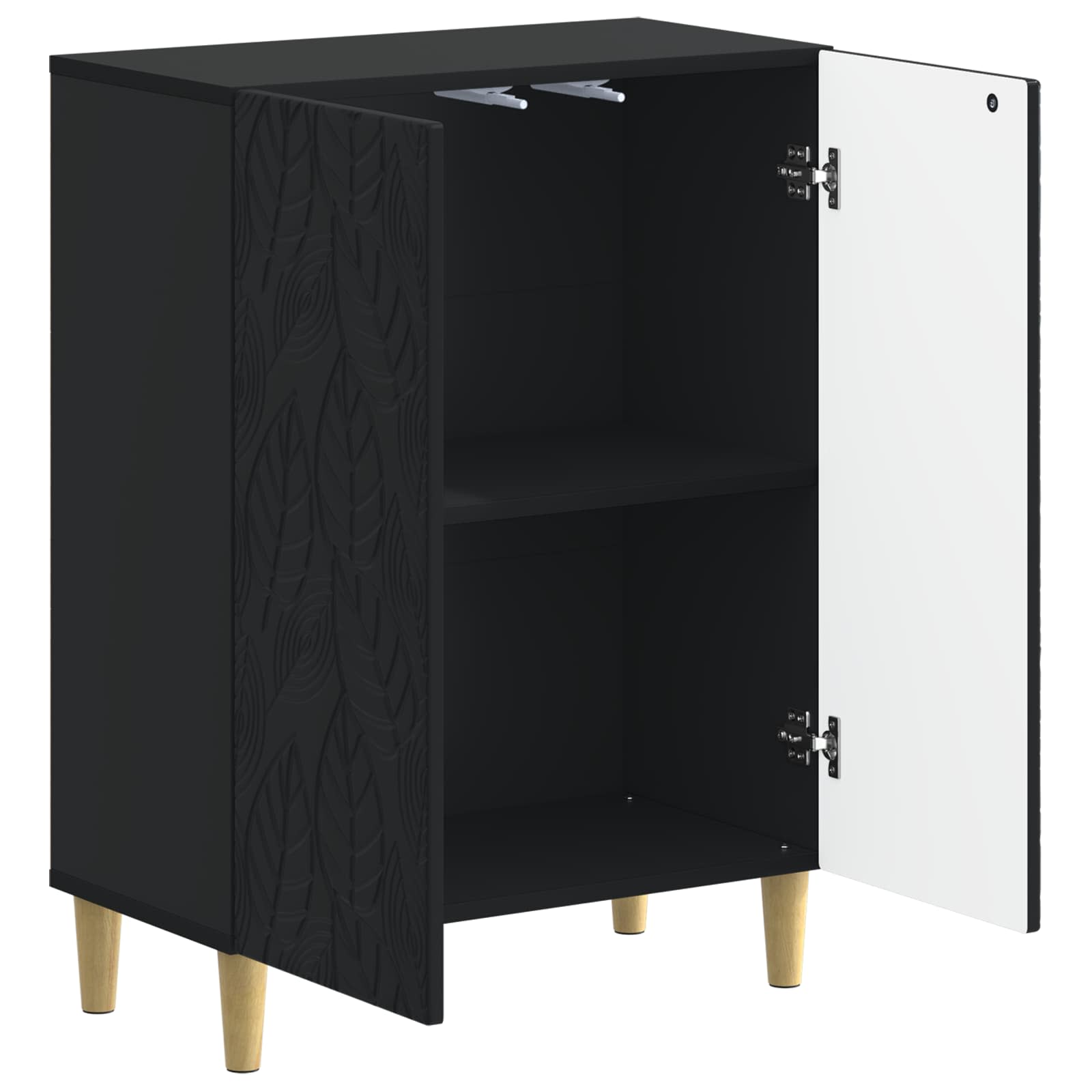 Badkamer Opbergkast DELFT Zwart 59,5 x 31 x 80 cm Bewerkt hout