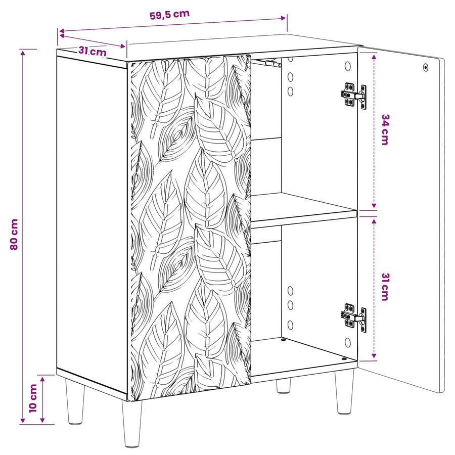 Badkamer Opbergkast DELFT Oud hout 59,5 x 31 x 80 cm