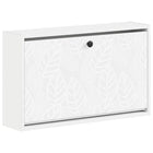 Wandgemonteerde schoenkast 71x17x43 cm wit bewerkt hout
