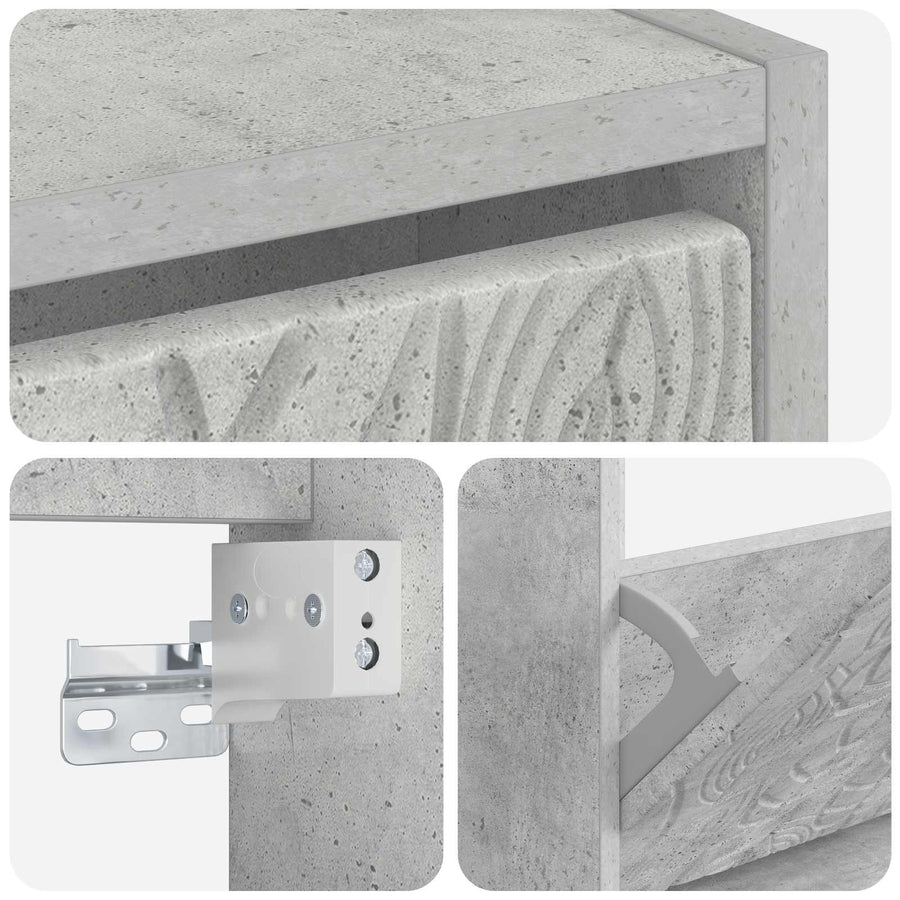 Wandgemonteerde Schoenkast DELFT 71 x 17 x 43 cm Bewerkt hout