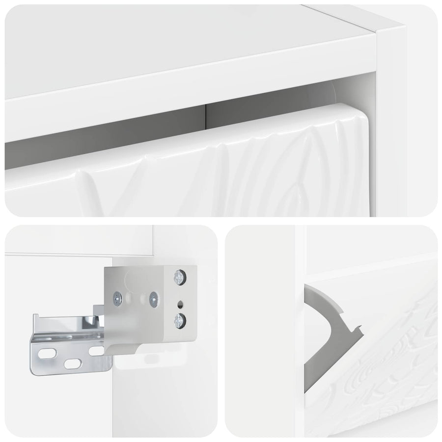 Wandgemonteerde Schoenkast DELFT 71 x 17 x 43 cm Bewerkt hout