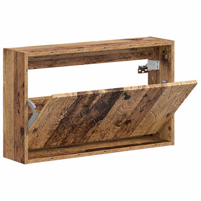 Wandgemonteerde Schoenkast DELFT 71 x 17 x 43 cm Bewerkt hout