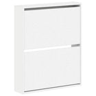 Wandkast schoenen 71x17x86 cm wit bewerkt hout