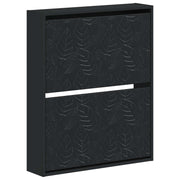 Wandkast schoenen DELFT 71x17x86 cm zwart bewerkt hout