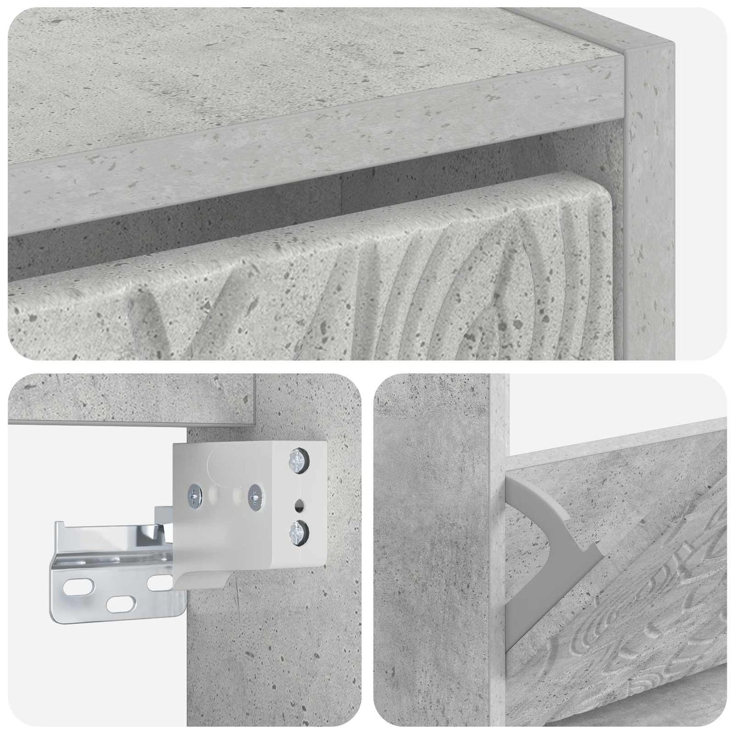 Wandgemonteerde Schoenkast DELFT 71 x 17 x 86 cm Bewerkt hout