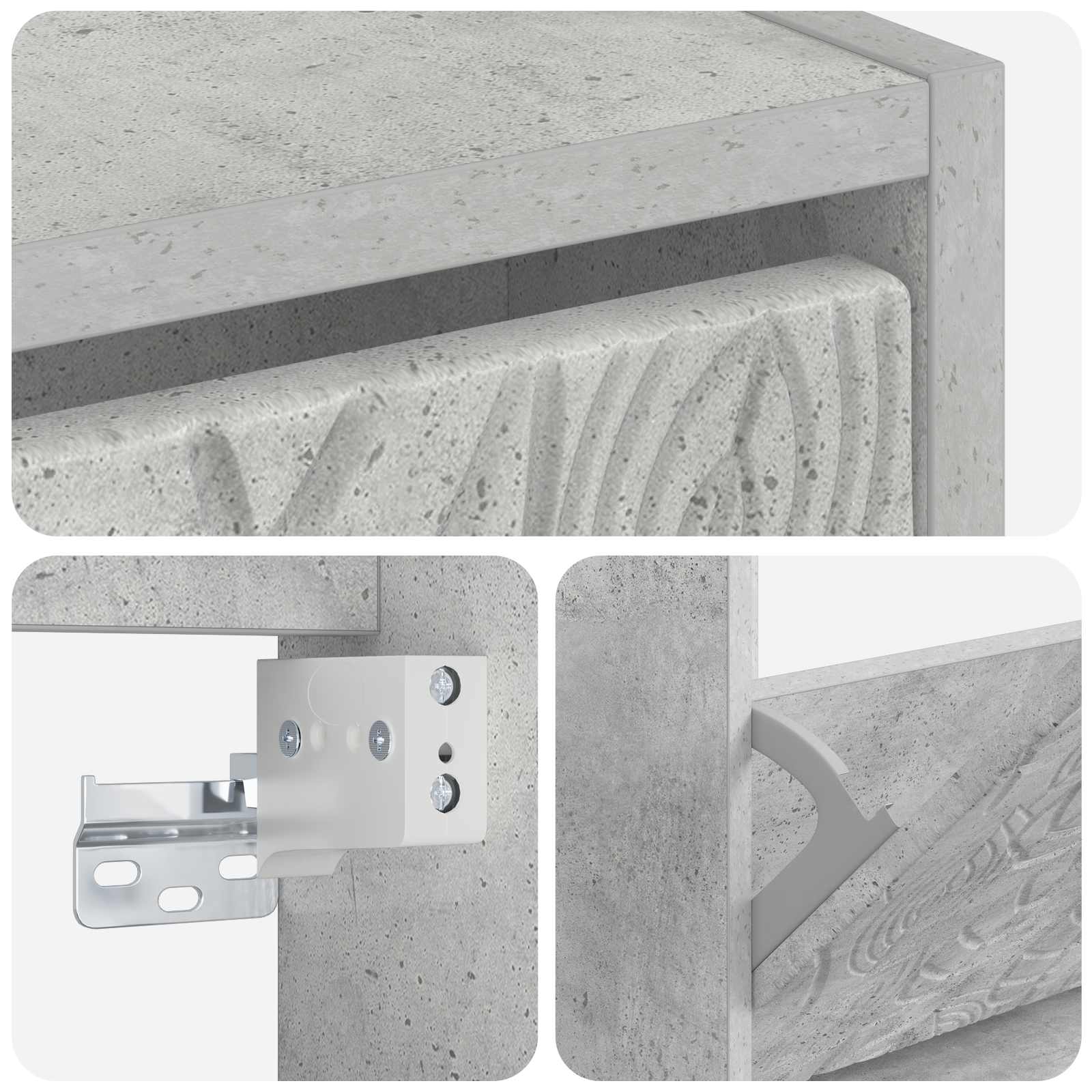 Wandgemonteerde Schoenkast DELFT 71 x 17 x 86 cm Bewerkt hout