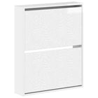 Schoenenkast wandmontage 71x17x86 cm bewerkt hout wit