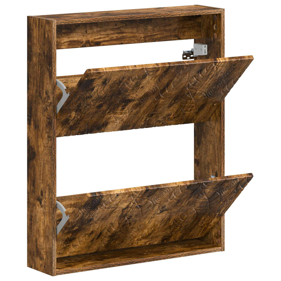 Wandgemonteerde Schoenkast DELFT 71 x 17 x 86 cm Bewerkt hout