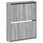 Wandgemonteerde schoenenkast 71x17x86 cm bewerkt hout grijs