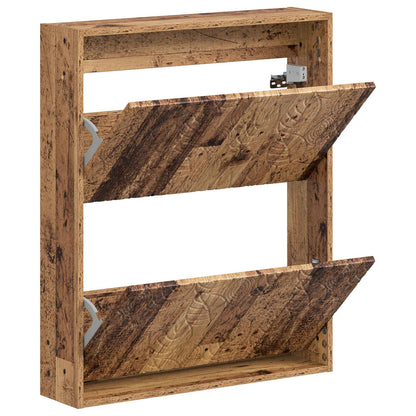 Wandgemonteerde Schoenkast DELFT 71 x 17 x 86 cm Bewerkt hout