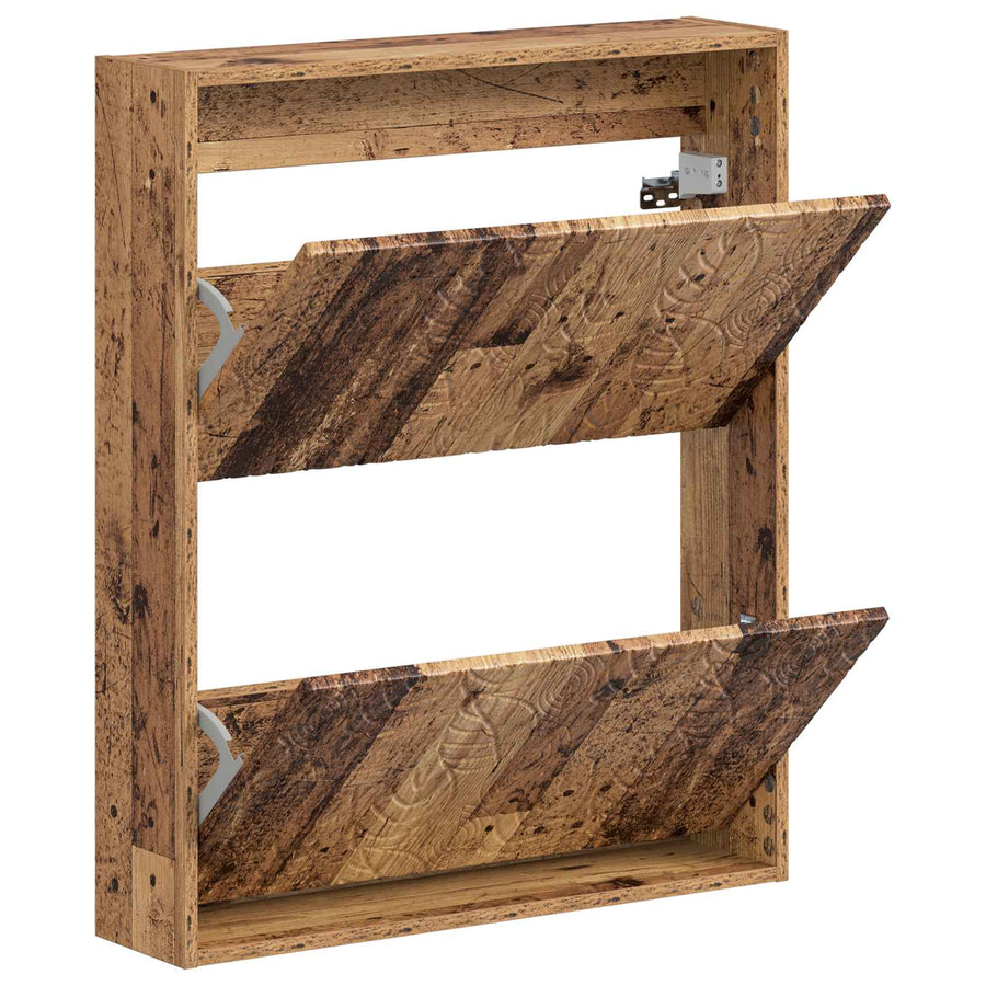 Wandgemonteerde Schoenkast DELFT 71 x 17 x 86 cm Bewerkt hout
