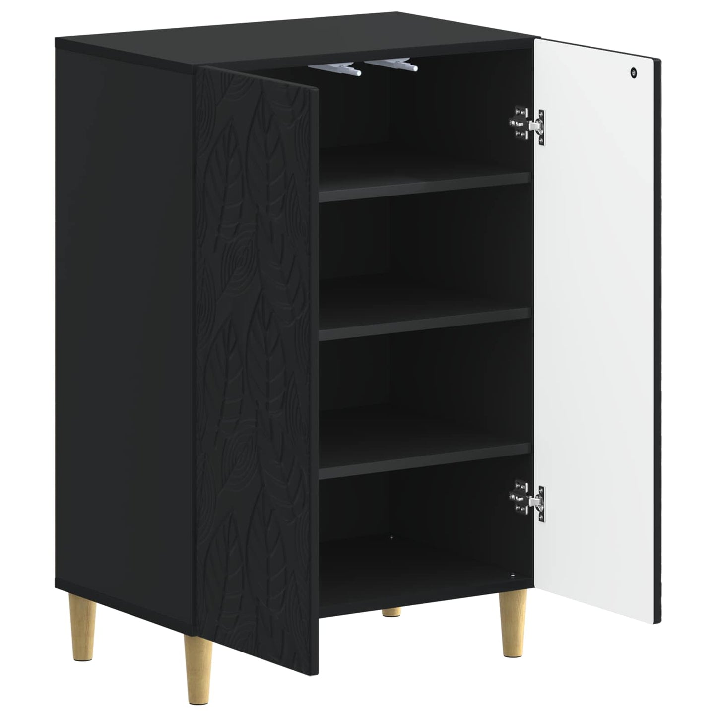 Schoenenkast DELFT 59,5 x 39,5 x 90 cm Bewerkt hout Zwart