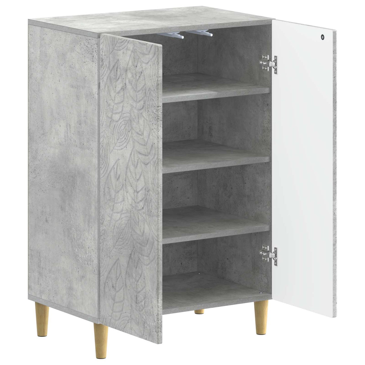 Schoenenkast DELFT 59,5 x 39,5 x 90 cm Bewerkt hout Betongrijs