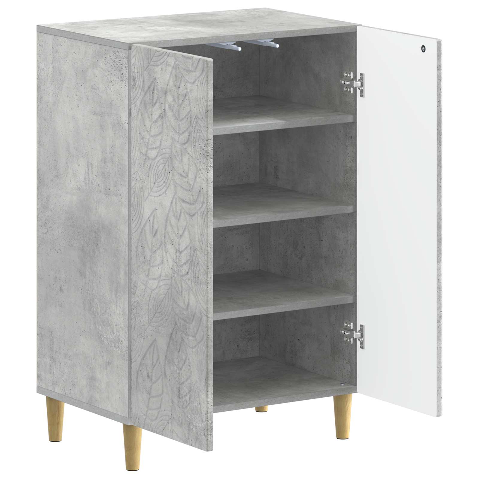 Schoenenkast DELFT 59,5 x 39,5 x 90 cm Bewerkt hout Betongrijs