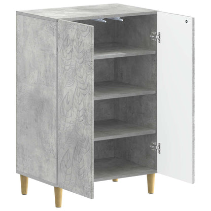 Schoenenkast DELFT 59,5 x 39,5 x 90 cm Bewerkt hout Betongrijs