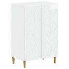 Schoenenkast bewerkt hout 59,5x39,5x90 cm hoogglans wit