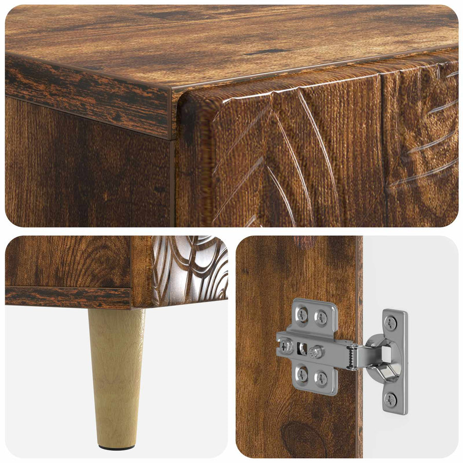 Schoenenkast DELFT 59,5 x 39,5 x 90 cm Bewerkt hout