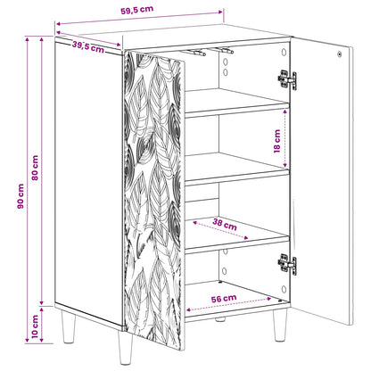 Schoenenkast DELFT 59,5 x 39,5 x 90 cm Bewerkt hout