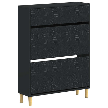 Schoenenkast DELFT 78 x 24 x 103 cm Bewerkt hout Zwart
