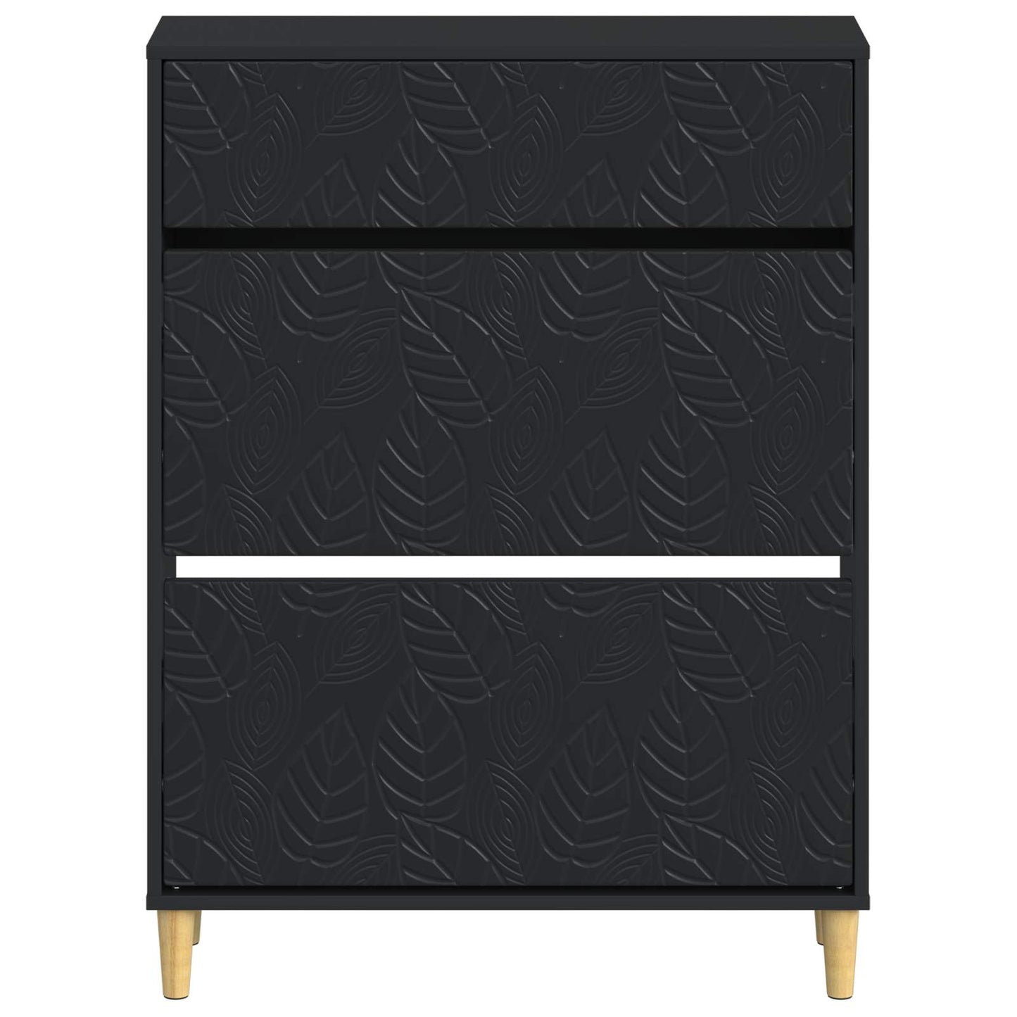Schoenenkast DELFT 78 x 24 x 103 cm Bewerkt hout Zwart