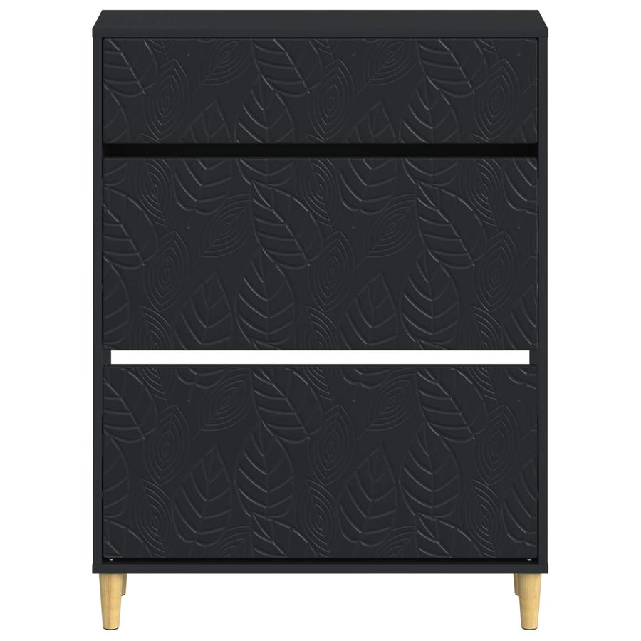 Schoenenkast DELFT 78 x 24 x 103 cm Bewerkt hout Zwart
