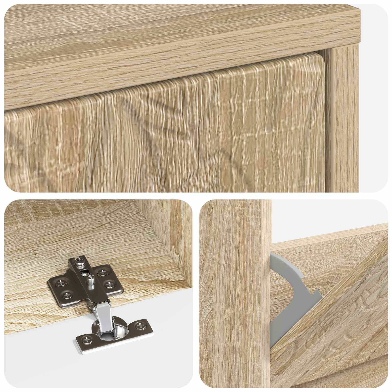 Schoenenkast DELFT 78 x 24 x 103 cm Bewerkt hout Sonoma Eiken