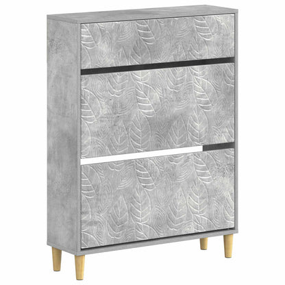 Schoenenkast DELFT 78 x 24 x 103 cm Bewerkt hout Betongrijs