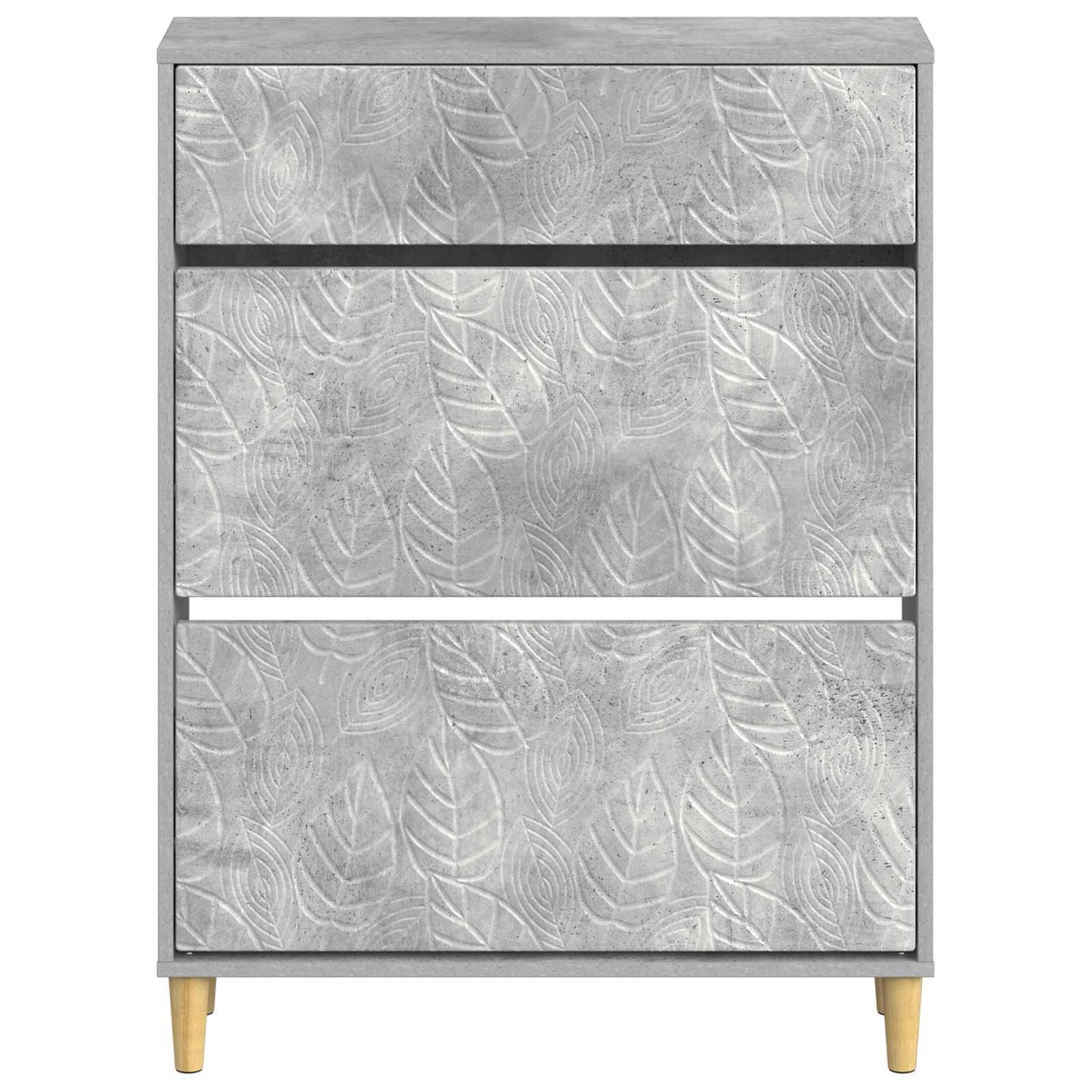 Schoenenkast DELFT 78 x 24 x 103 cm Bewerkt hout Betongrijs