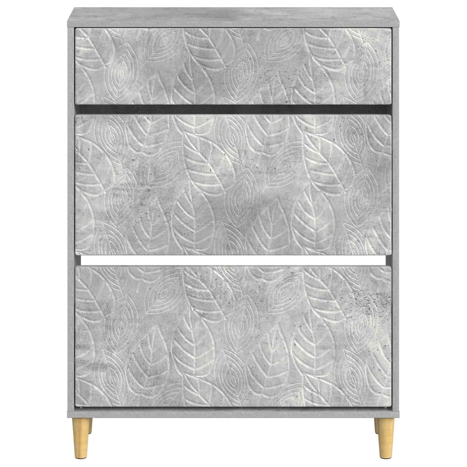 Schoenenkast DELFT 78 x 24 x 103 cm Bewerkt hout Betongrijs