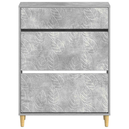 Schoenenkast DELFT 78 x 24 x 103 cm Bewerkt hout Betongrijs