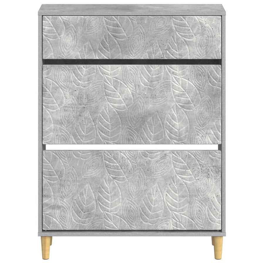 Schoenenkast DELFT 78 x 24 x 103 cm Bewerkt hout Betongrijs
