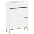 Schoenenkast DELFT 78x24x103 cm bewerkt hout hoogglans wit