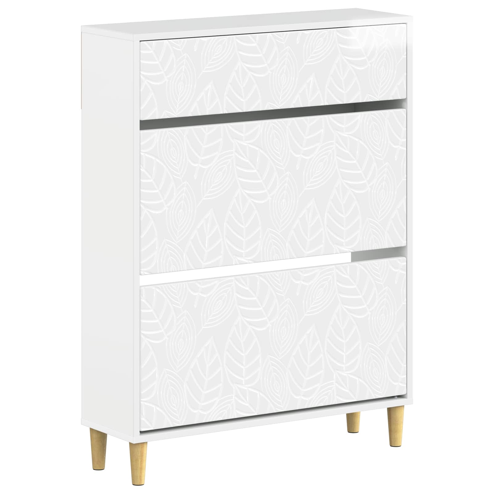 Schoenenkast DELFT 78 x 24 x 103 cm Bewerkt hout Hoogglans Wit