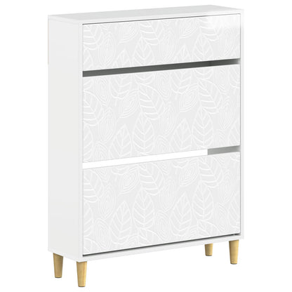 Schoenenkast DELFT 78 x 24 x 103 cm Bewerkt hout Hoogglans Wit