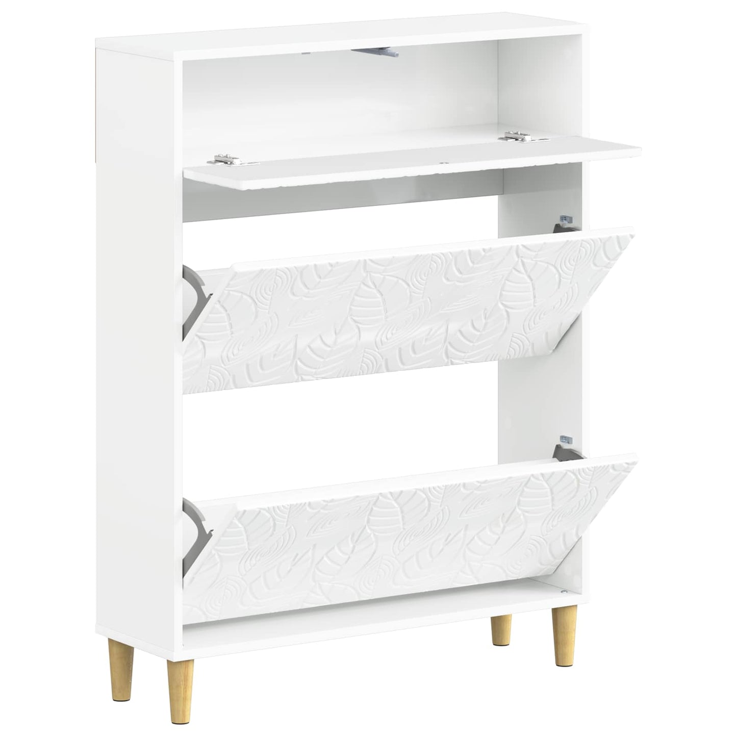 Schoenenkast DELFT 78 x 24 x 103 cm Bewerkt hout Hoogglans Wit