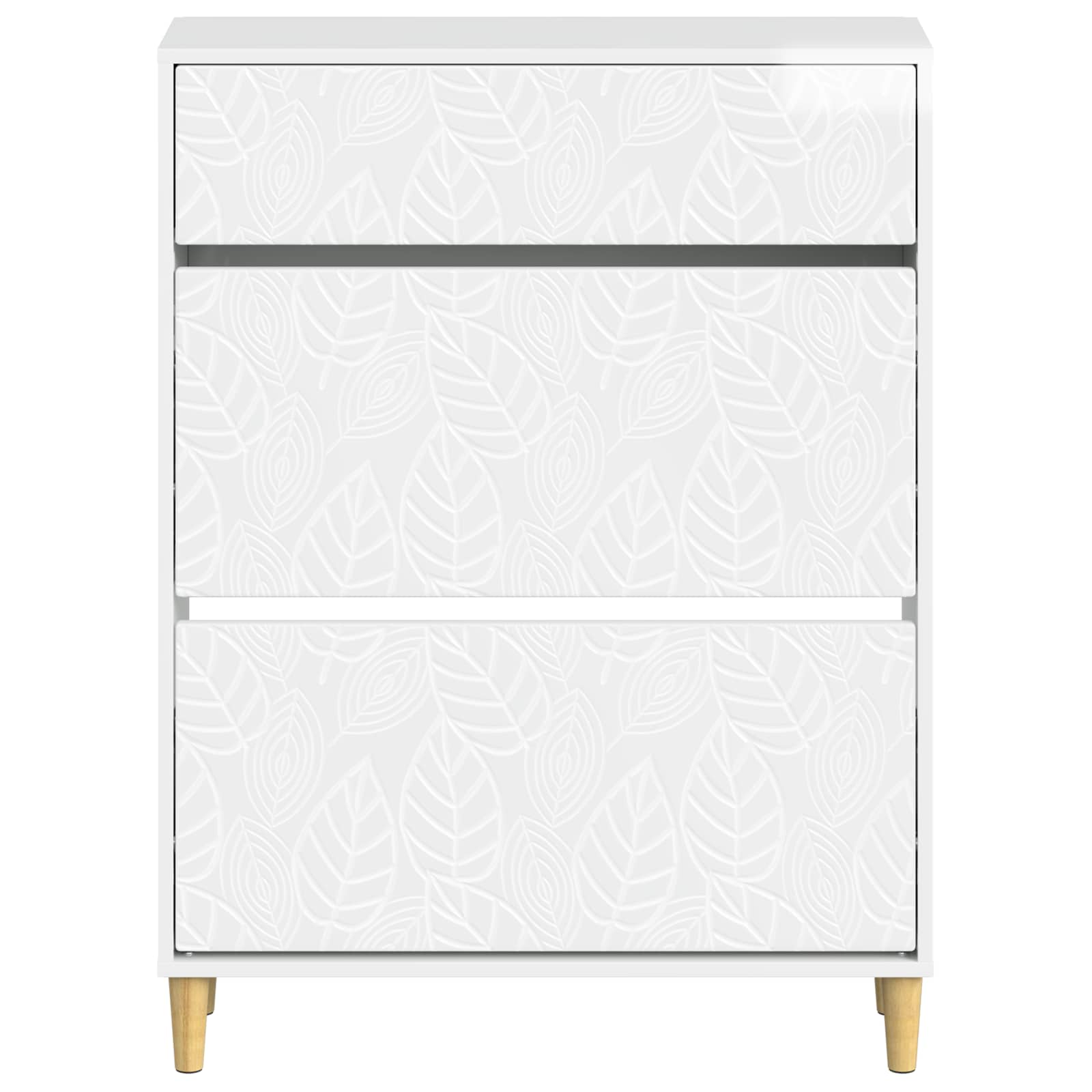 Schoenenkast DELFT 78 x 24 x 103 cm Bewerkt hout Hoogglans Wit